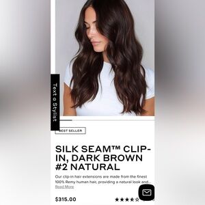Bellami SILK SEAM™ CLIP-IN, DARK BROWN #2 NATURAL BNIB never tried on/worn